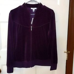 Purple zip up velour jacket